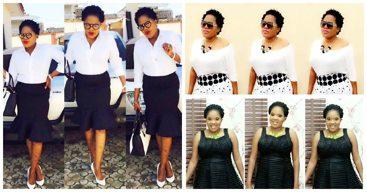 toyin ayimaku in black and white dress-amillonstyles