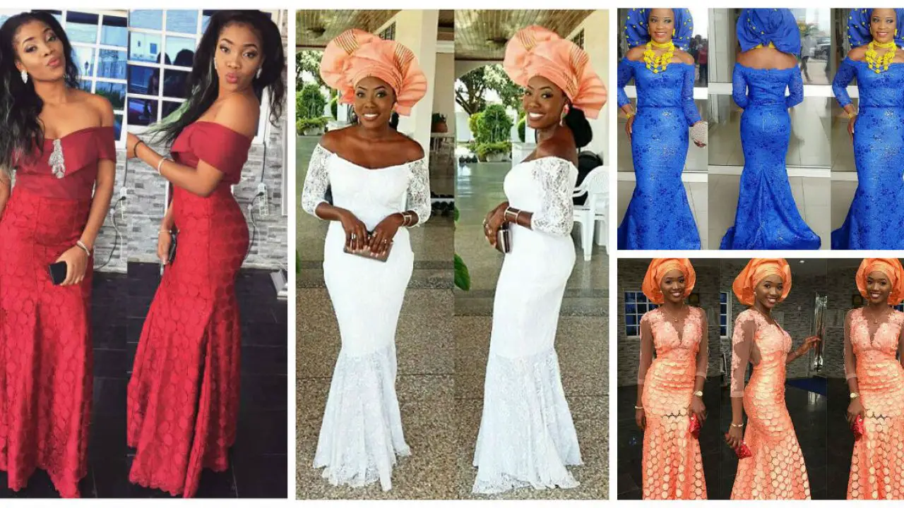 aso ebi lace gown