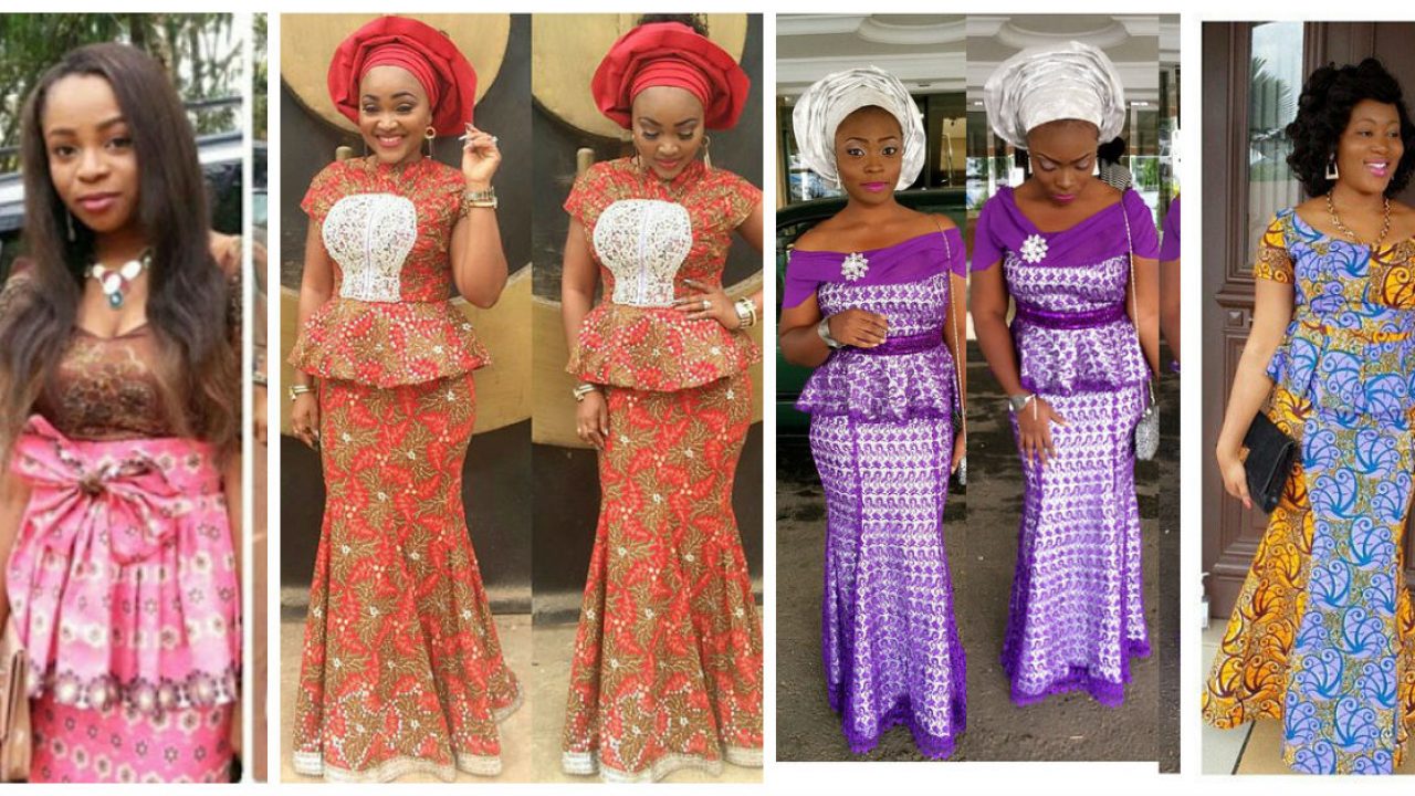 latest african lace skirt and blouse styles