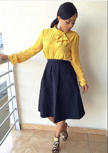 Stunning Flair Skirt With Tops @tokemakinwa