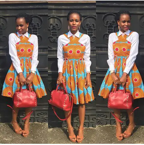 Colorful Ankara In Dungarees Style amillionstyles @_mercyadams_