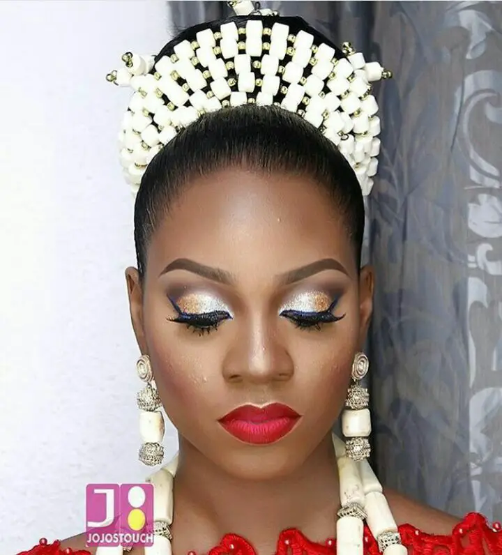 10 Lovely Traditional Bridal Makeup Looks amillionstyles @asoebiworld