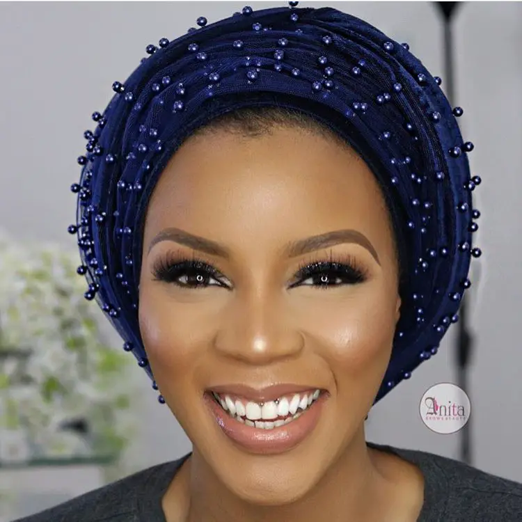 Beautiful Trending Velvet Beaded Turban For The Fashion Lovers