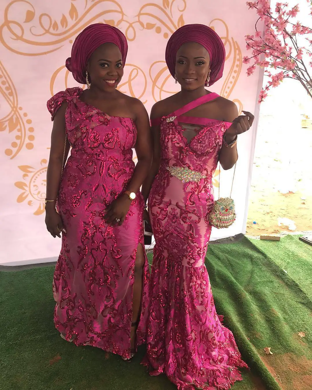 How Best To Rock Pink Lace Latest Asoebi Styles