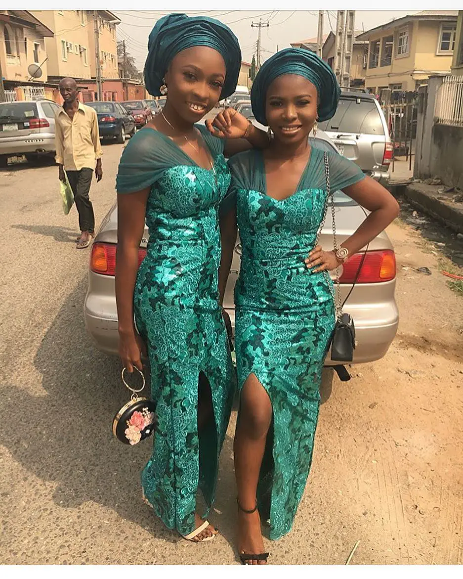 Sizzling Green Asoebi Lace Outfits!
