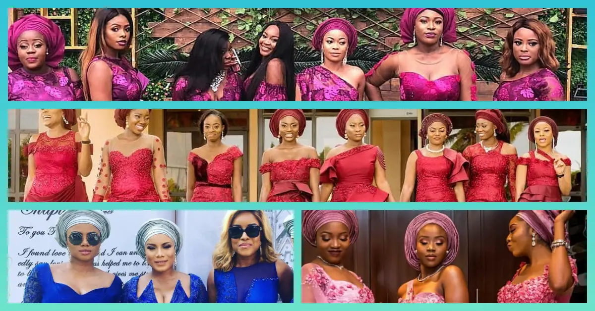 Here Are The Gorgeous Asoebi Friends Of The Bride, They Keep The Party Lit!