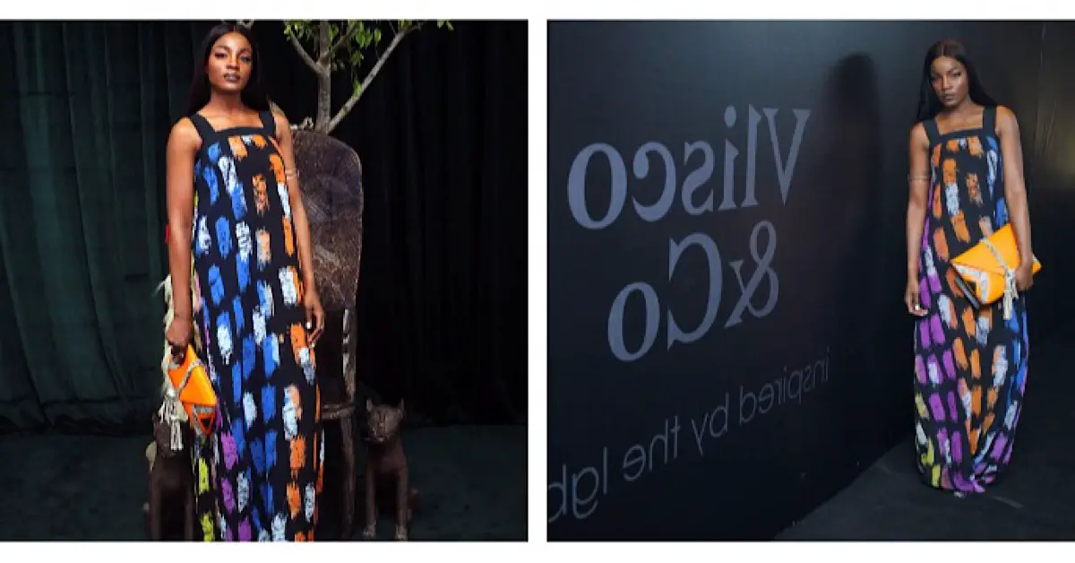 Seyi Shay Glows As She Rocks Multi Colored Maxi Dress