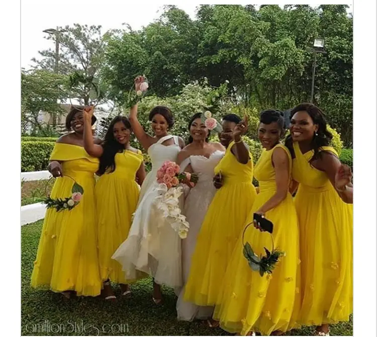 All The Beautiful Moments And The Best Asoebi Styles From Ihuoma Ejiofor And Ibrahim Suleiman’s White Wedding