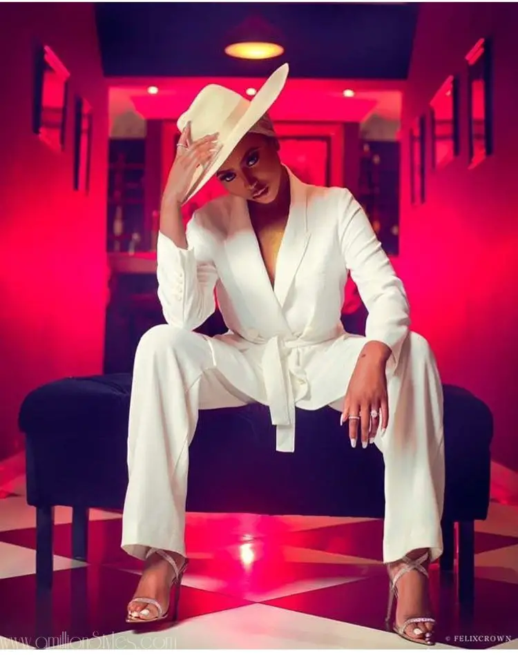 Stephanie Coker Looks So Gorgeous In An All White Suit For Her Birthday!