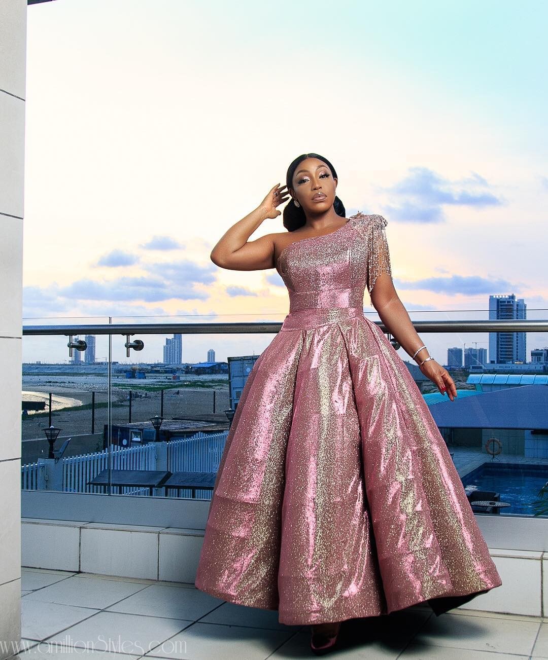Rita Dominic Sparkles In A Ball Dress By Nigerian Label Tubo