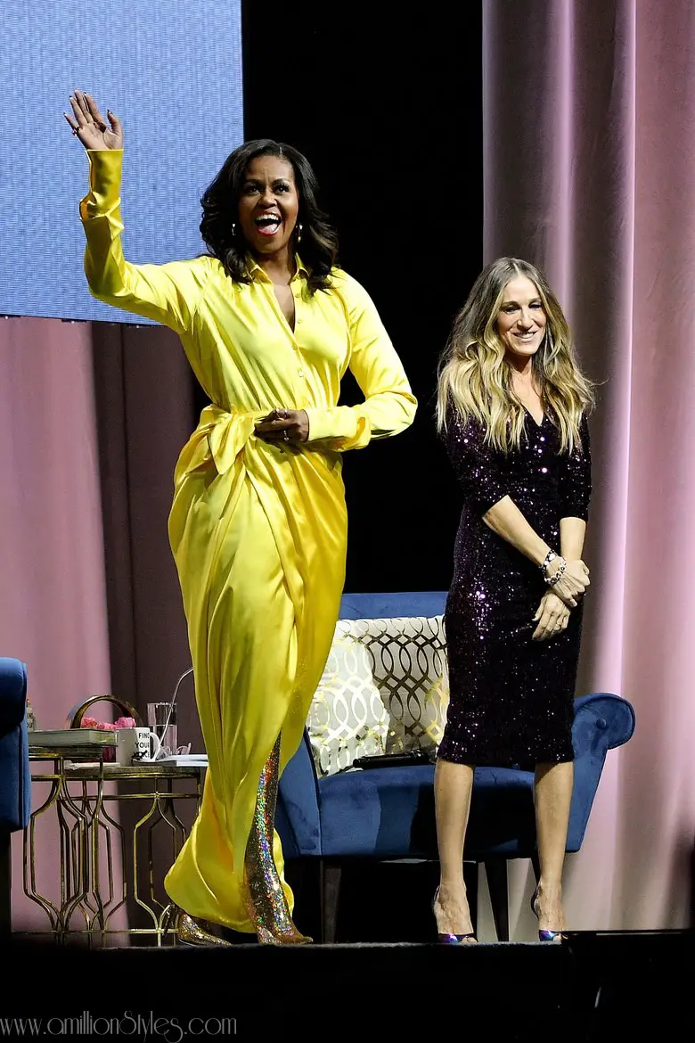 Michelle Obama Looks Super Stylish In Glitter Balenciaga Boots For Book Tour