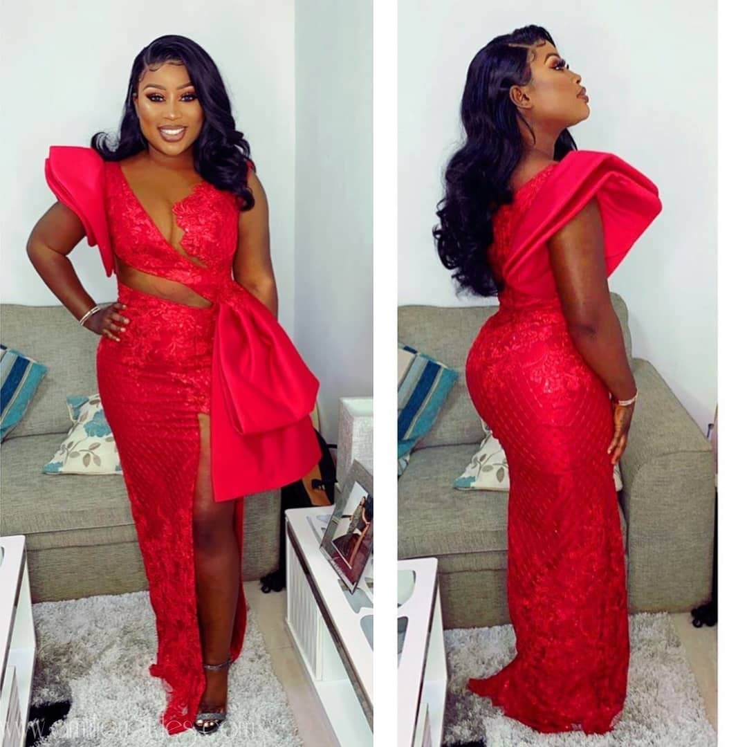 Spicy Red Hawt Lace Asoebi Styles