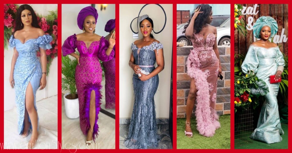 11 Stylish Off-Shoulder Lace Asoebi Styles