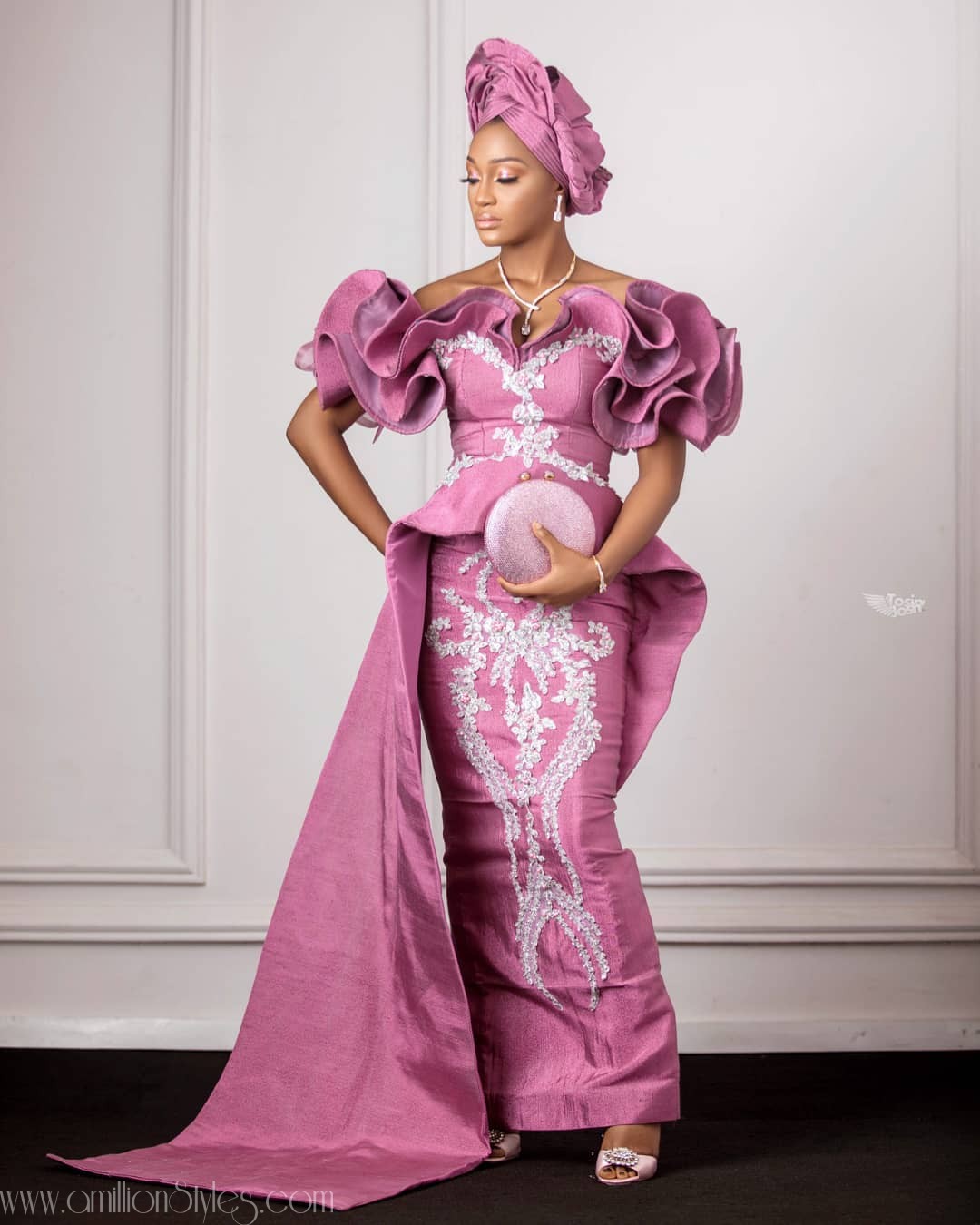 Asoebi Styles To Sew With Purple Lace Asoebi