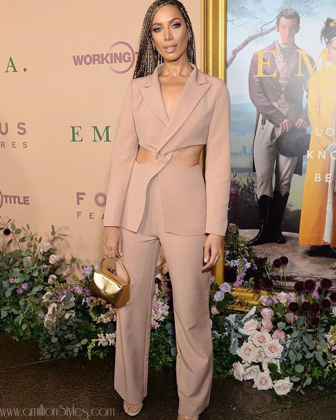  Leona Lewis In Nude Cut-Out Fashion Nova Blazer Set