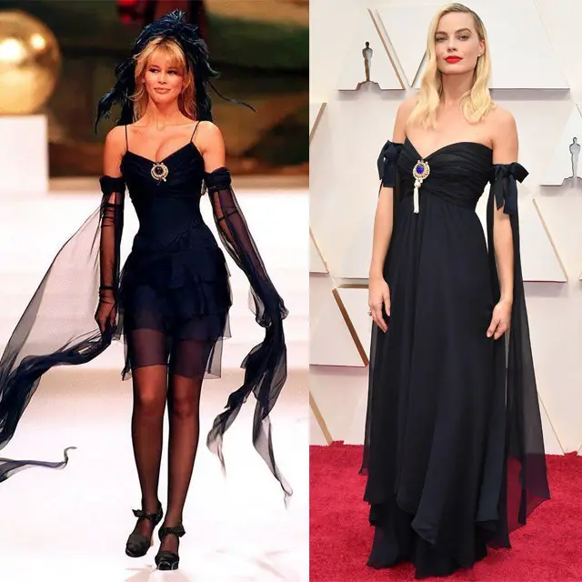 Margot Robbie Looks Classy In Vintage Chanel Dress For 2020 Oscars