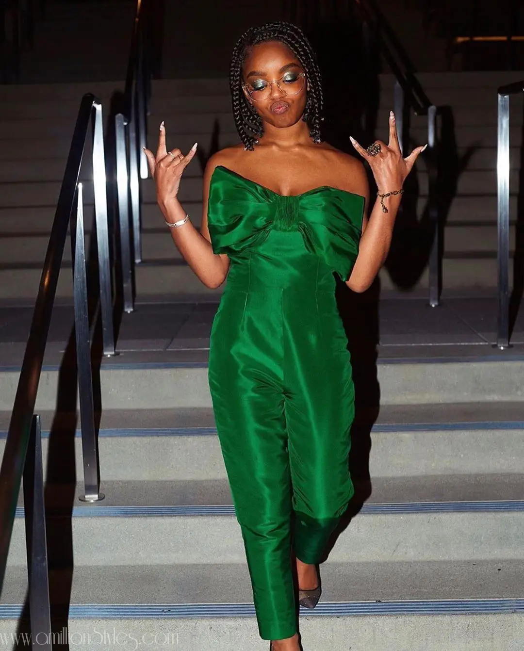 Marsai Martin Looks Adorable In Green Jumpsuit By Alexia Maria