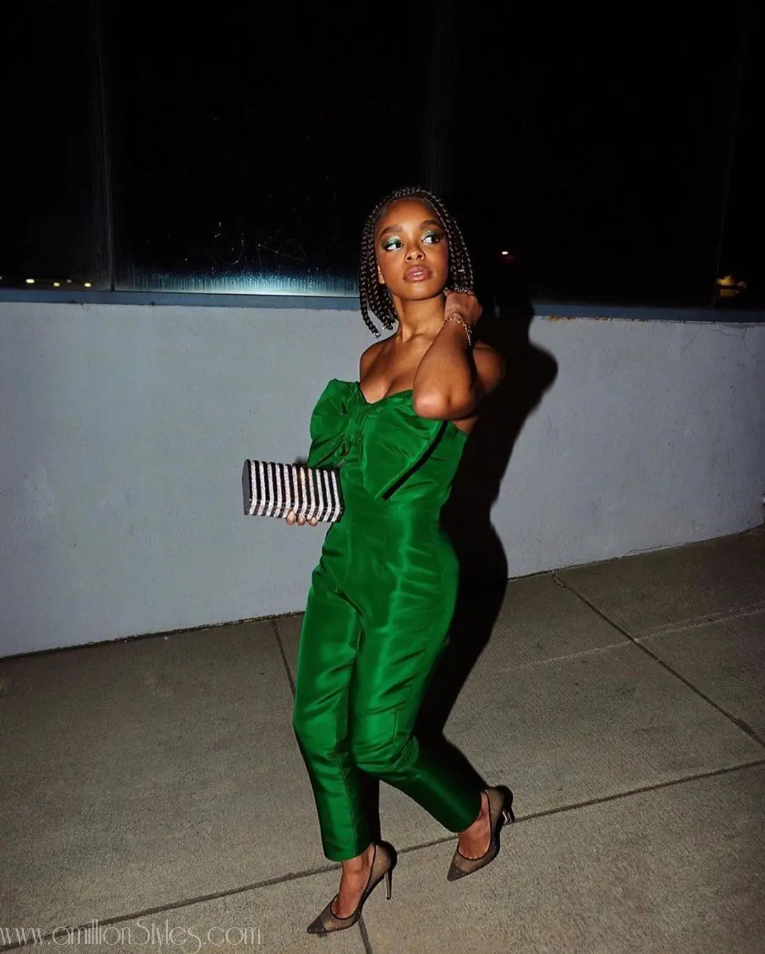 Marsai Martin Looks Adorable In Green Jumpsuit By Alexia Maria