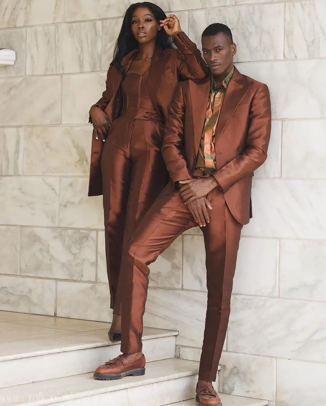Metallic Brown Suits By Mai Atafo