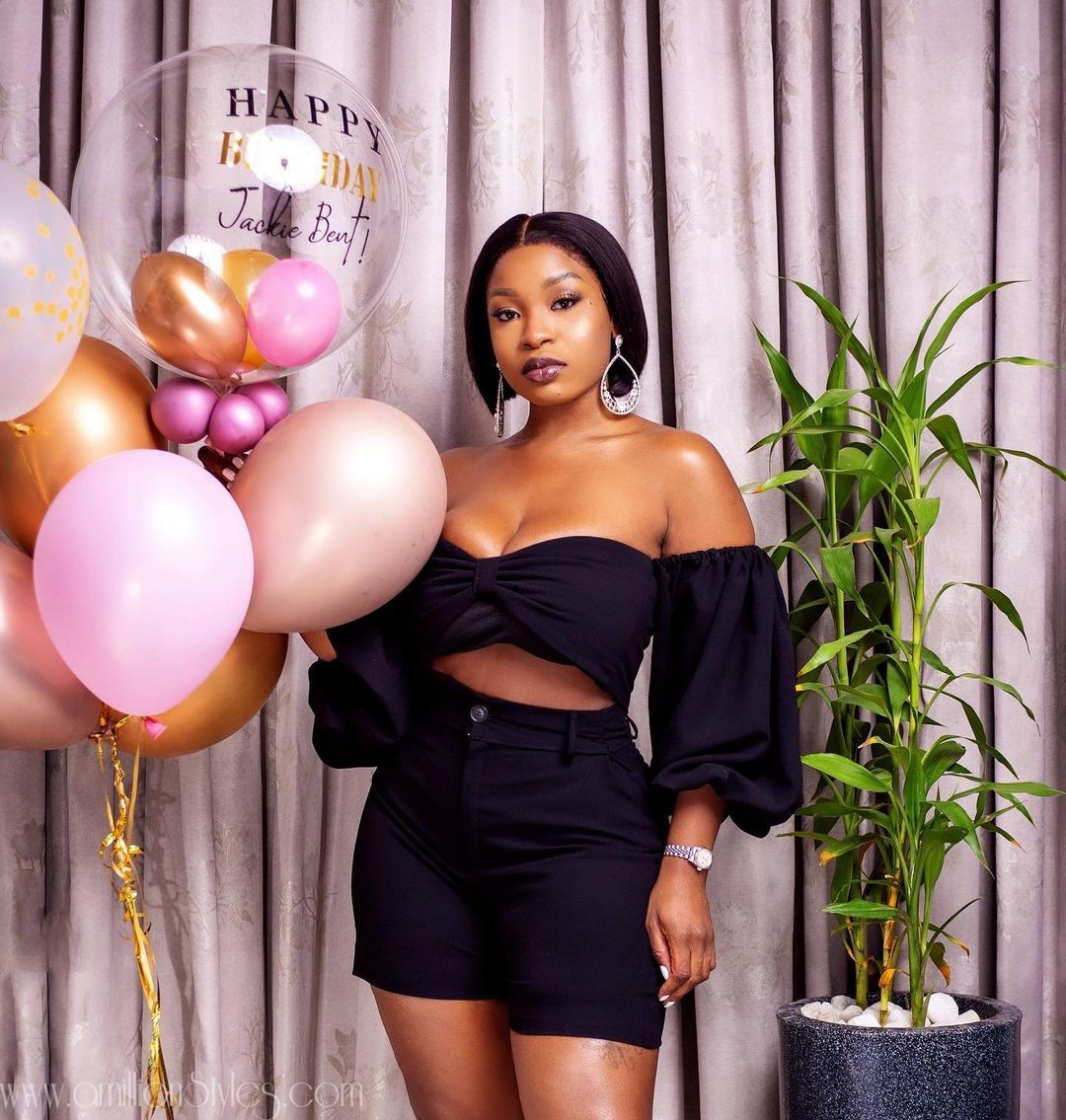 MUST SEE: Big Brother Naija's Jackie Bent In Black Outfits