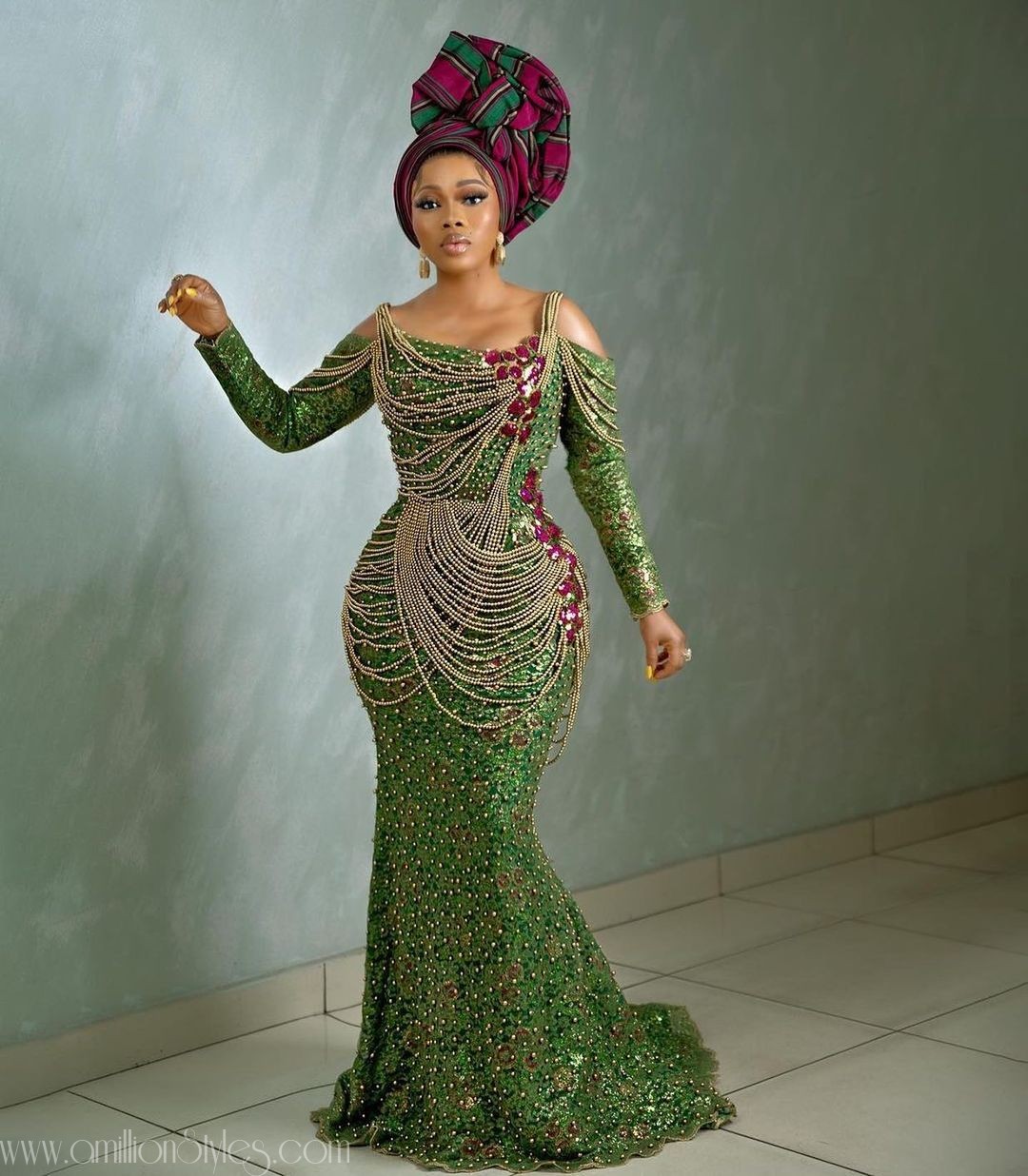 Exquisite Nigerian Lace Asoebi Styles-Volume 47