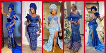Gorgeous Nigerian Blue Lace Asoebi Styles