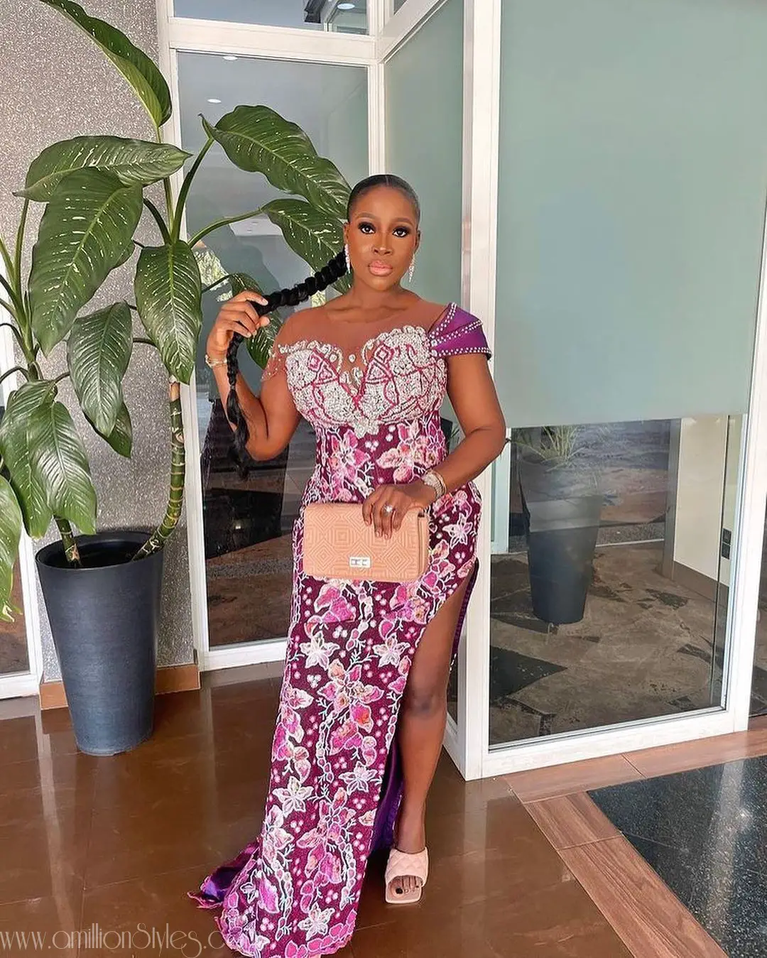 We Are Loving These 9 Jaw-Dropping Pink Lace Asoebi Styles
