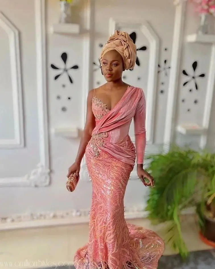 Exquisite Nigerian Lace Asoebi Styles-Volume 60