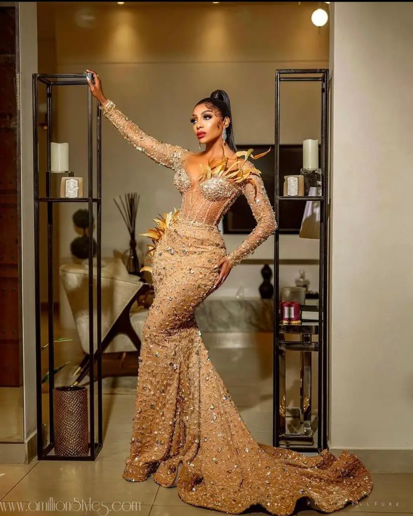 Trendy Gown Styles for Wedding Guests in Nigeria