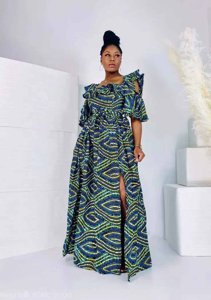 African Print Maxi Dress 