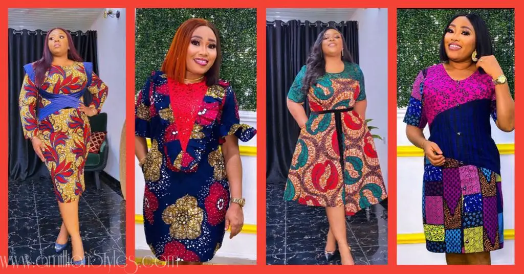 Short Ankara Gown Styles for Mothers.