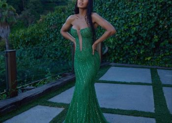 #MeaganGood posed in a #GaliaLahav gown, styled by @philippeuter for her birthda
