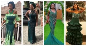 Green Aso Ebi Styles Fashionistas Slayed For Nigeria Independence Weekend.