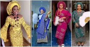Stunning Beaded Bridal Aso-Oke Outfits