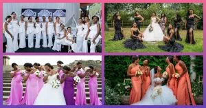 Here Comes The Beautiful Bride And Her Gorgeous Team Of Bridesmaids!