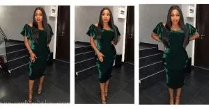 Look Of The Day: Bisola Aiyeola In Green Velvet