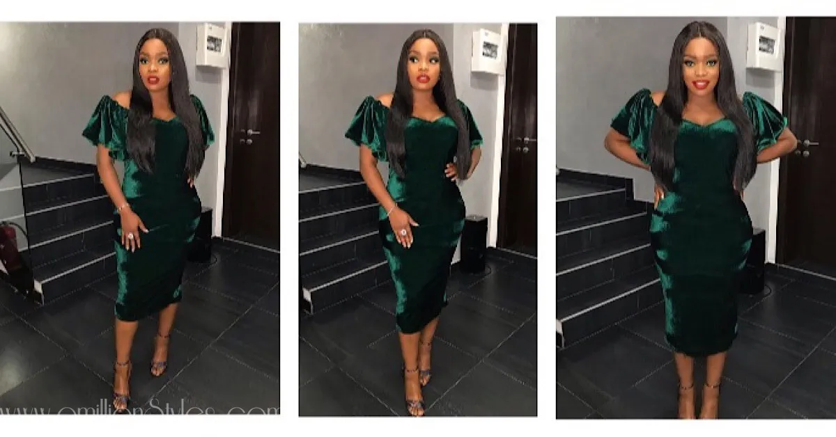 Look Of The Day: Bisola Aiyeola In Green Velvet