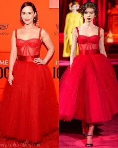 Emilia Clarke, a.k.a. Daenerys Targaryen Of Game Of Thrones Lovely In Dolce & Gabbana