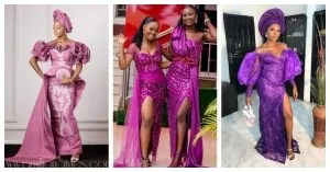 Asoebi Styles To Sew With Purple Lace Asoebi
