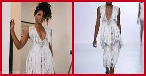 Seyi Shay Looked Sensational In This Fruche Handfrayed Aroura Dress