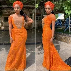 6 Spectacular Orange Lace Asoebi Styles For Women