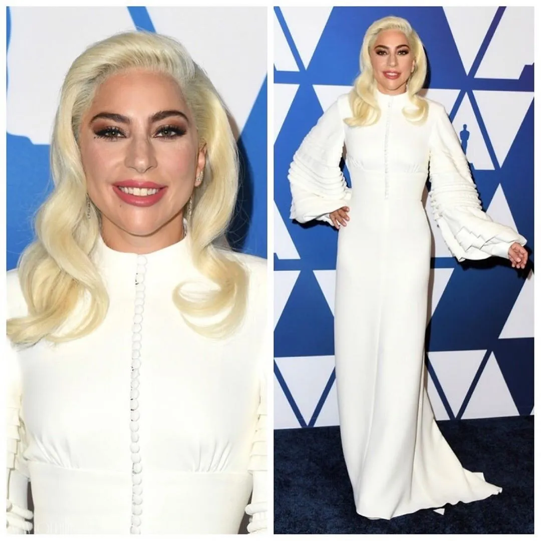 Lady Gaga Rocks White Maxi Louis Vuitton Dress