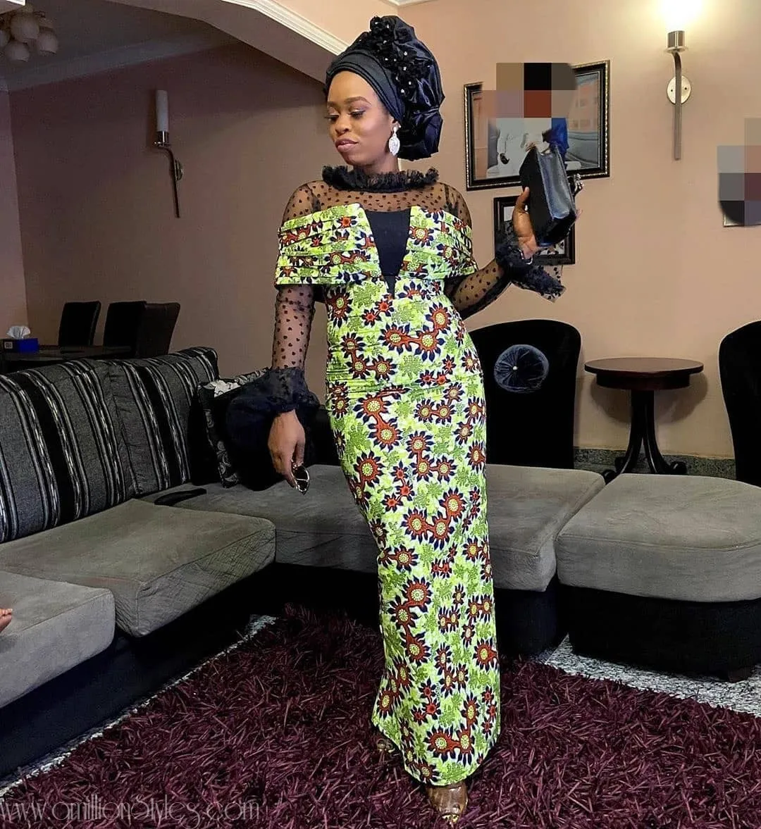 2020 Asoebi Trends: Cold Shoulder Cape Gowns