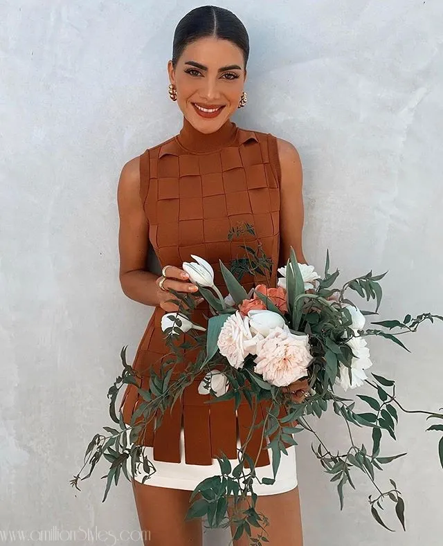 Camila Coelho Rocks This Hervé Léger With Style For Makeup Launch