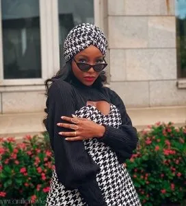 Ini Dima Okogie In Monochrome Adeysoile Dress Is A Sight For Sore Eyes