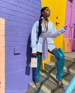 Zamar Lewis Gets An A+ In This Belted Shirt Dress