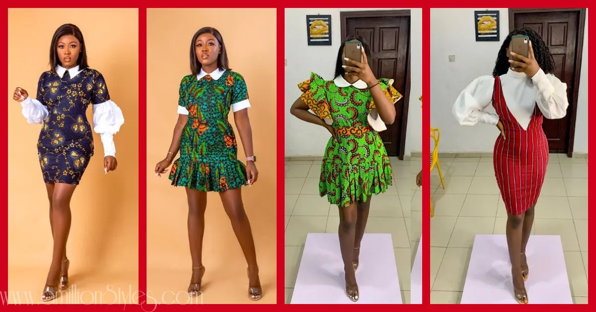 See These 8 Beautiful White Collar Ankara Dress Styles