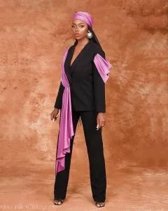 Diane Russet Stuns In Beautiful Black Suit