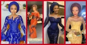 2021 Asoebi Trends: Corset Dress With Long Bell Sleeves