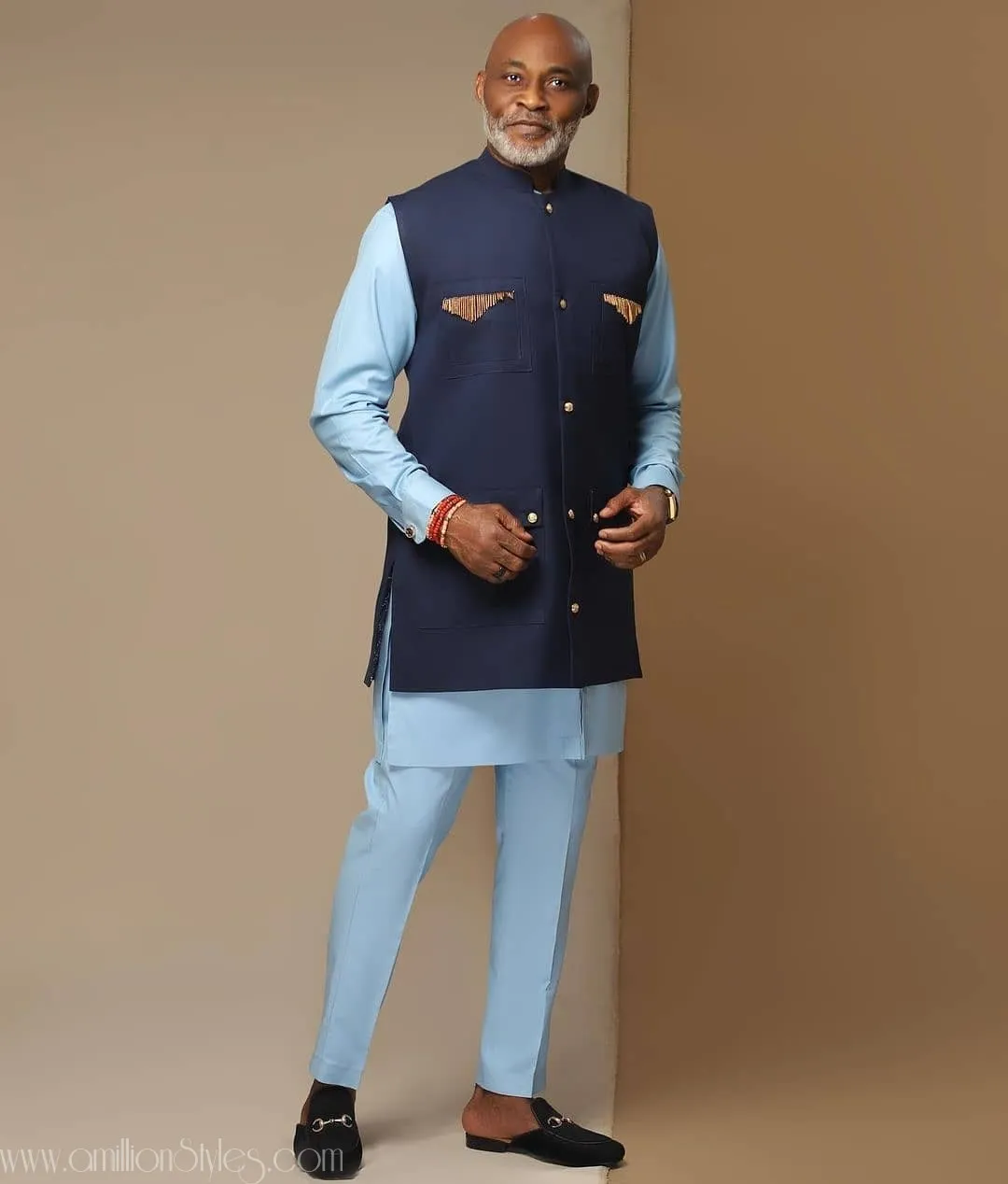11 Stylish Blue Atiku Styles For Men